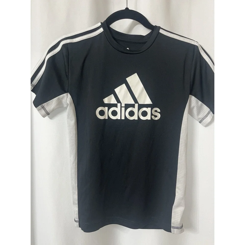 Boy's, Size Small 8 black/white, Adidas shirt. D66